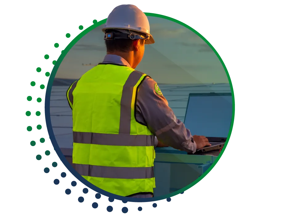 Energy Group Image Library A contractor working to implement net zero strategy